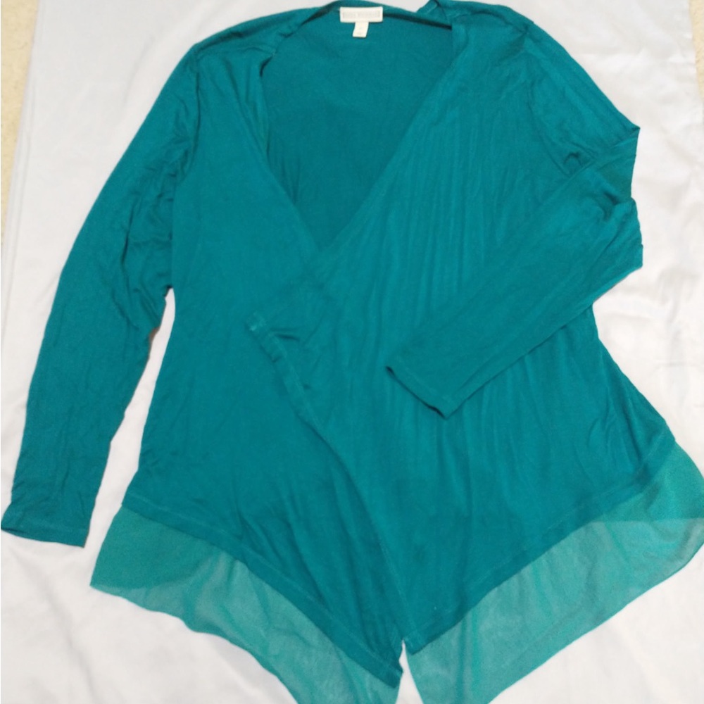 Dana Buchman Teal Open Front Cardigan